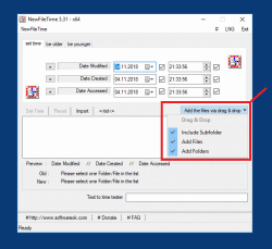 NewFileTime 3 Add folder with subfolder and files to change the timestamp 