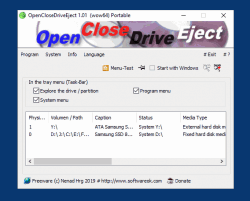 Safely remove drives and open close DVD, USB