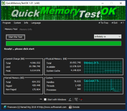 QuickMemoryTestOK 0 the fast RAM test and high Memory Load 