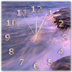 Desktop clock with alpha transparency