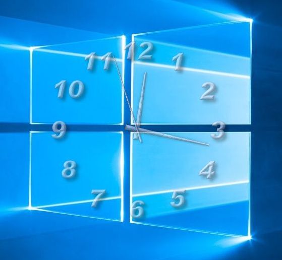 TheAeroClock 8 Desktop clock matching the Windows 10 logo  