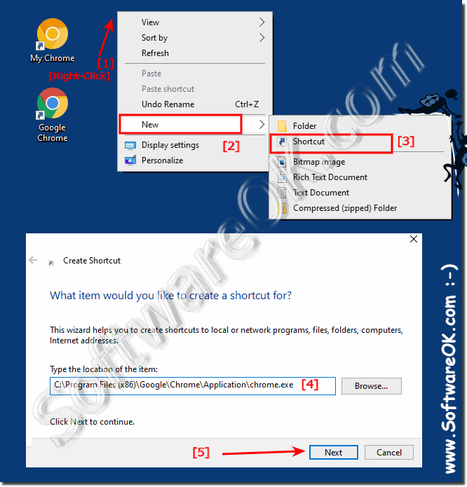 Chrome desktop and quick launch shortcut in Windows 10!