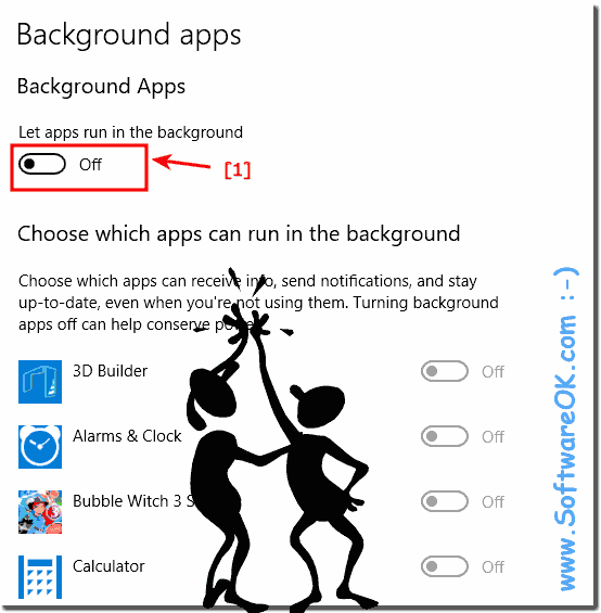 Disable all background apps under Windows 10!