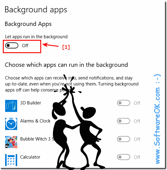 Deactivate background apps under Windows 11 / 10, clear RAM