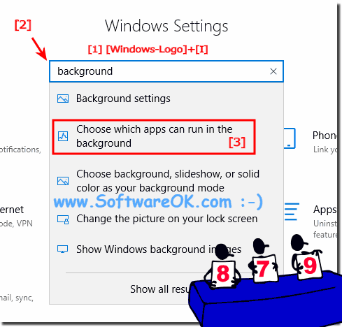 Deactivate background apps under Windows 11 / 10, clear RAM