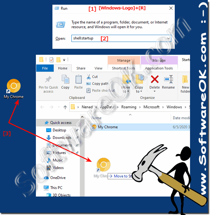 Start Chrome with Windows 10 automatically at Windows start!