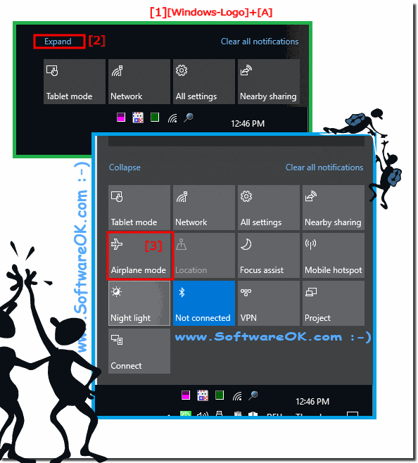 Switch off flight mode with Windows 10 switch off!