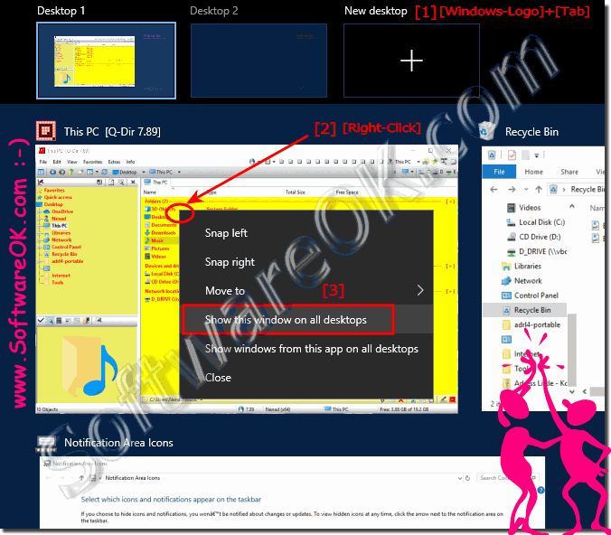 See a program window under all virtual desktops in Windows 10!