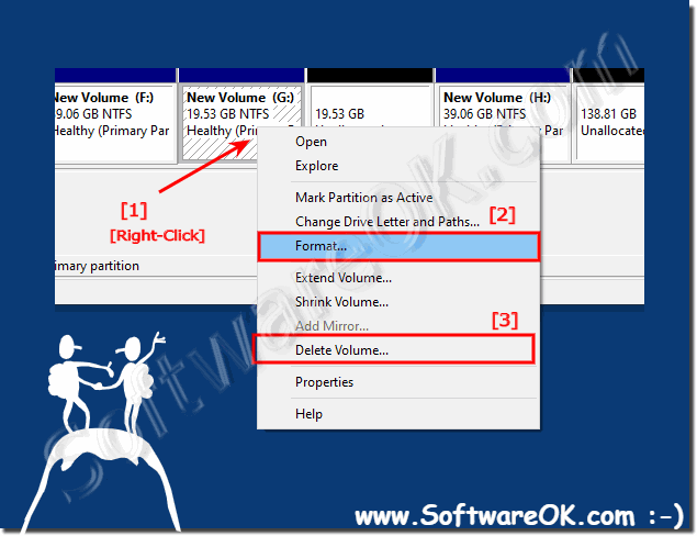 Format or delete Windows 10 Volume on SSD or HDD!