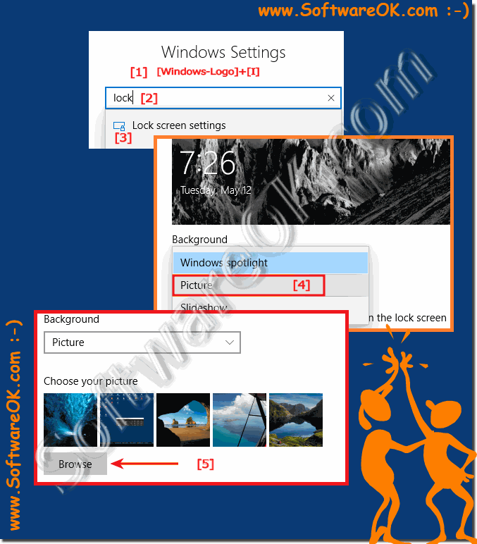 Use on lock screen own picture on Windows 10!