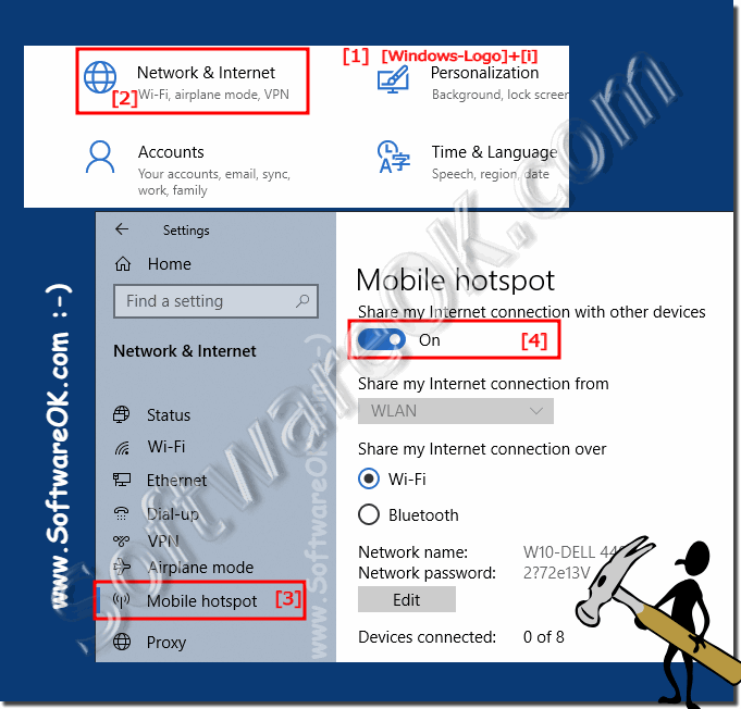 Mobile hotspot under Windows 11/10 for shared internet use!