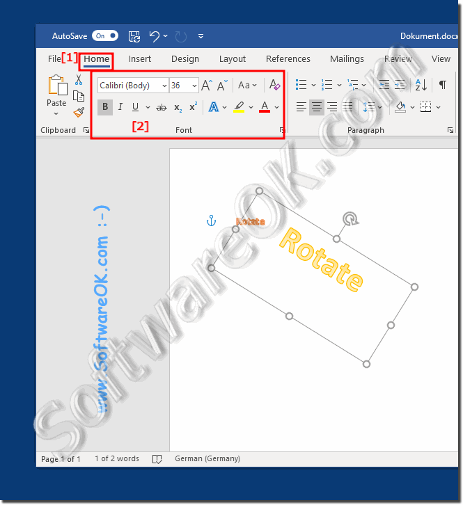 Create a Diagonal ergo Rotate Text in Word!