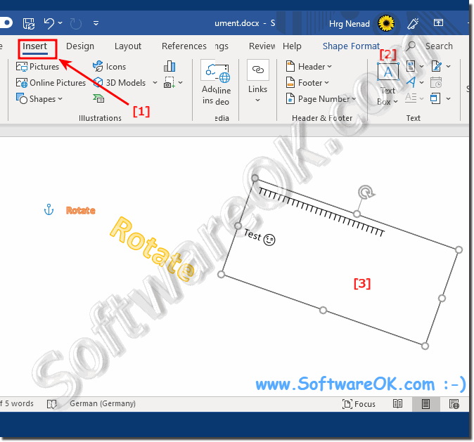Insert a Diagonal Text Box in Word!