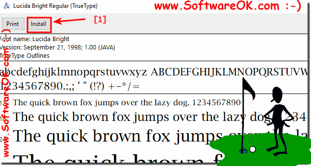 Reinstall  similar font that not printed correctly under Windows 10!