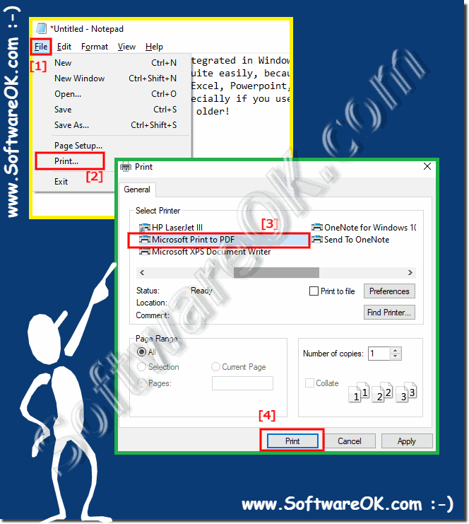 Test PDF print under Windows 10 or save as PDF!