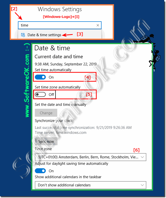 Disable automatically adjusts the date and time in Windows 10!