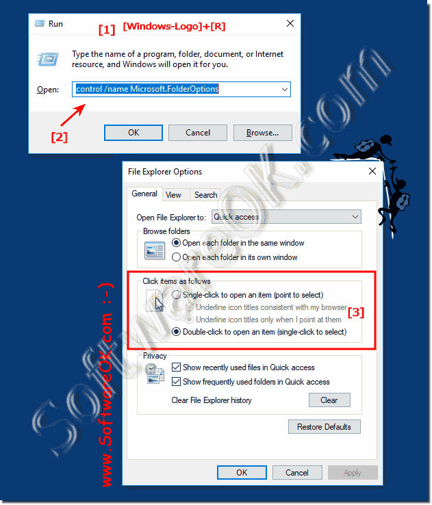 Single click to execute or open a file versus double click!