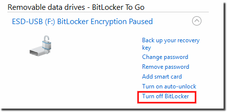 Disable Bitlocker for a drive!