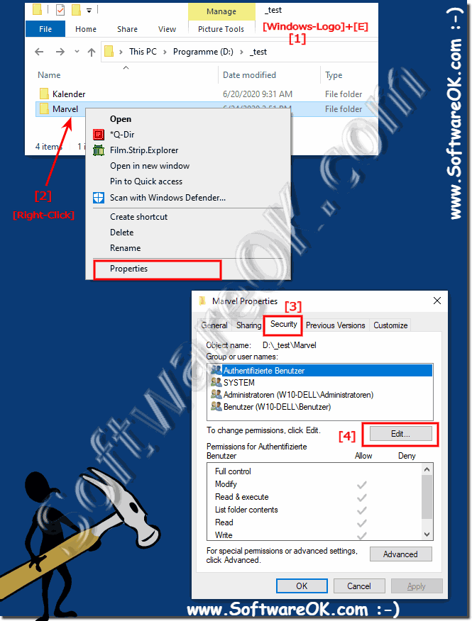 Folder everybody permissions Windows 10 (free for all)?