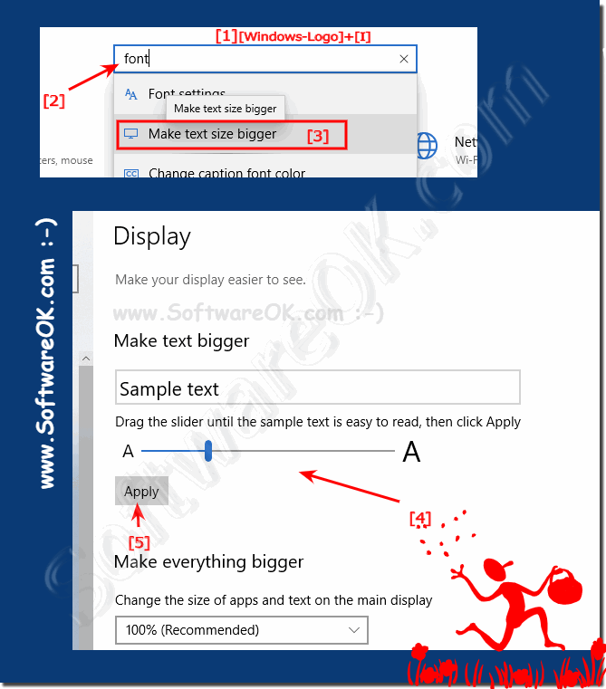 Change the size of text in Windows 10!