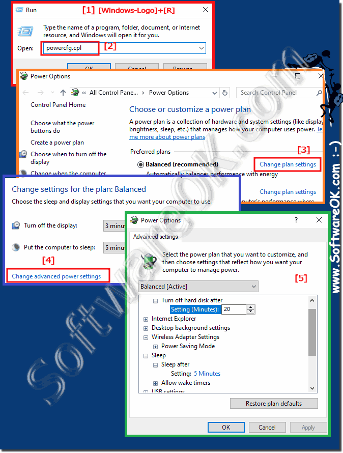 Changing sleep mode settings under Windows 10, 8.1, ..!