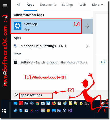Search for the PC settings on Windows-10!