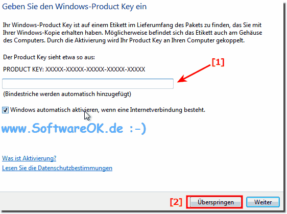 Product Key Windows 7 Skip!