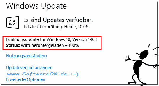 Windows 10: being downloaded hangs at 100 percent!