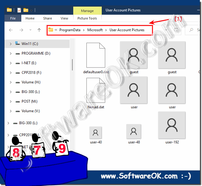The user account picture directory under Windows 10/11!