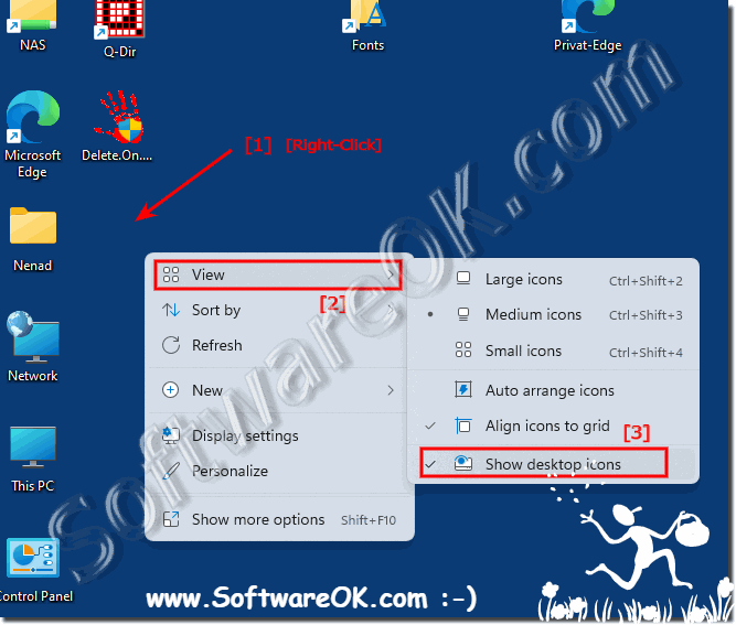Hide or show desktop icons in Windows 11!