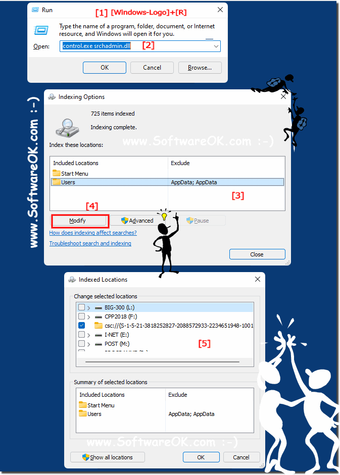 The search indexing options in Windows 11!