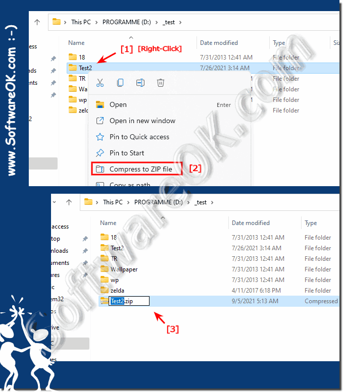 Compress and unzip the files under Windows 11