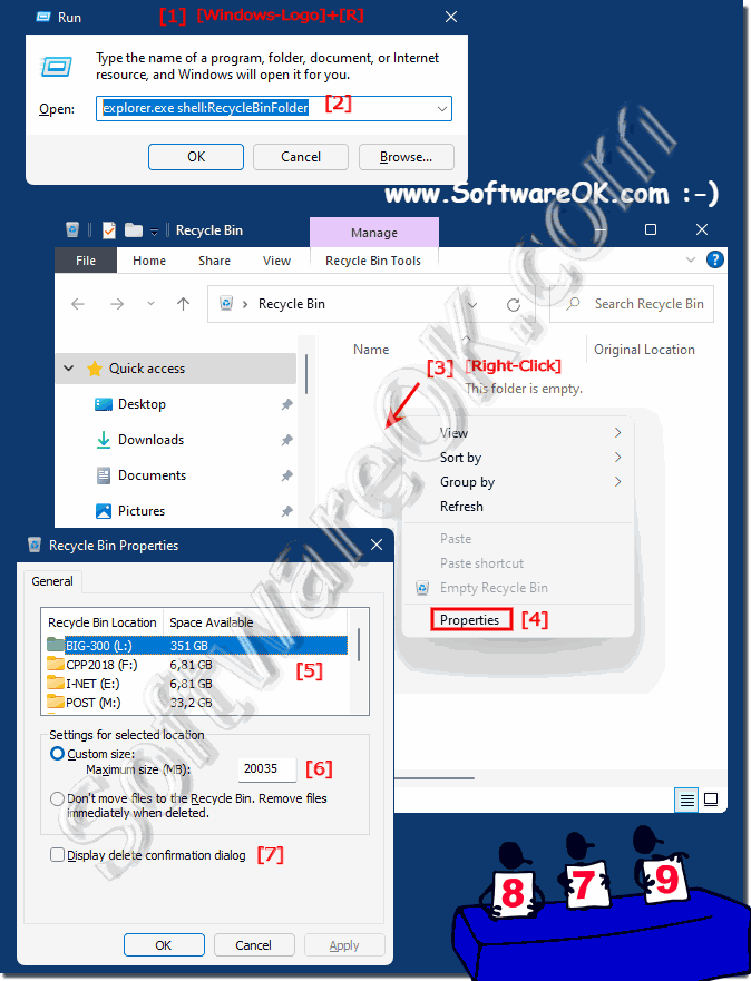 Properties of the Recycle Bin on Windows 11!