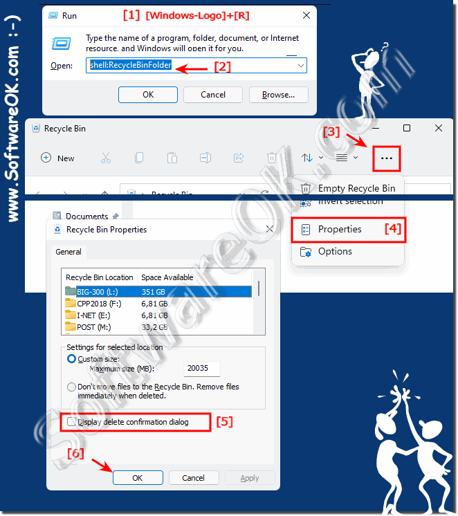 Recycle-Bin, delete with and without confirmation on Windows 11!