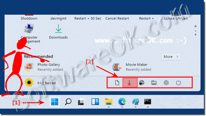 Download folder in the Windows 11 Start menu bar!