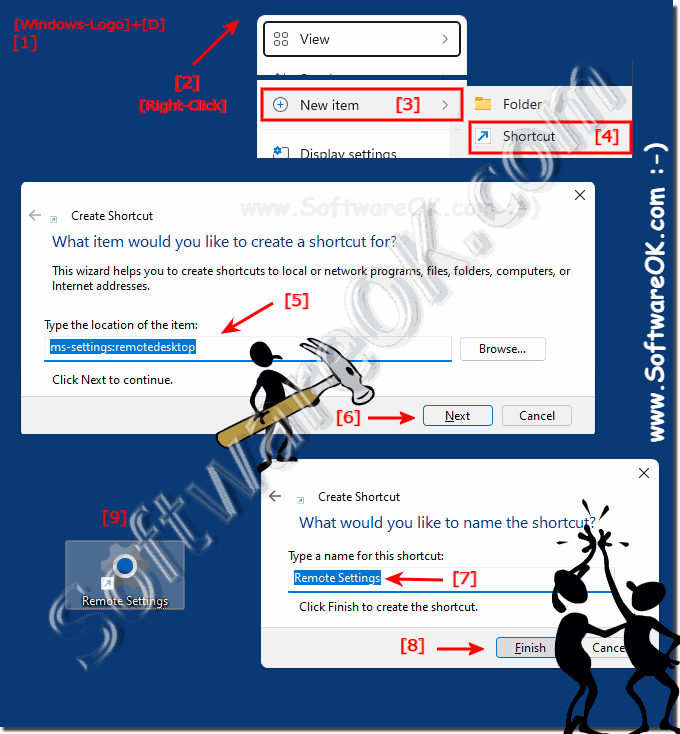 Remote desktop options or settings on the Windows desktop!