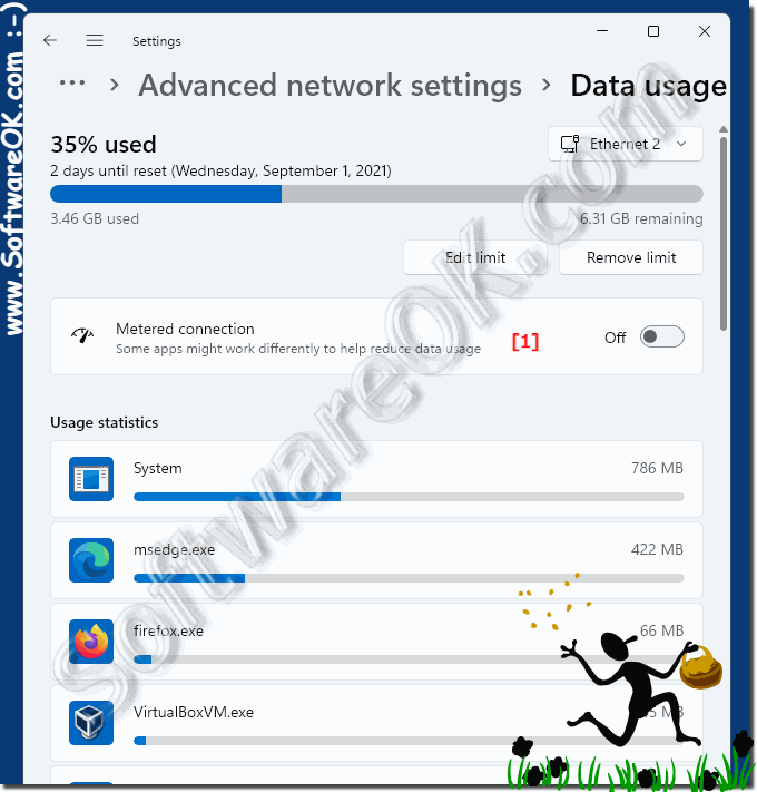  Recognize the amount of data transferred per application!