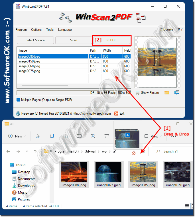 Convert JPG image file to PDF under Windows 11!