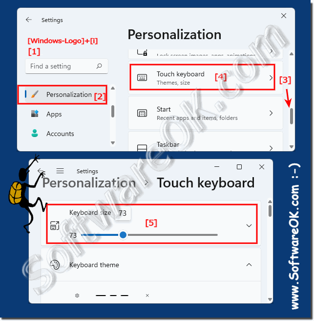 Adjust the size of the new Windows 11 touch keyboard!