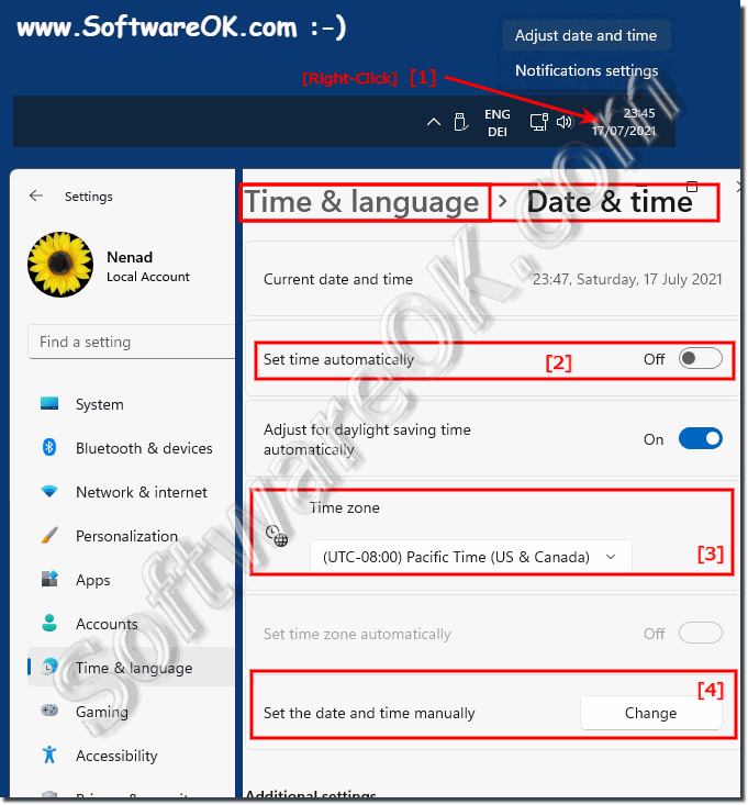 Change date and time in Windows 11!