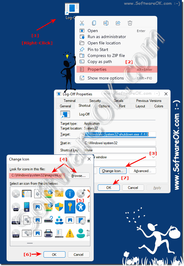 Log out desktop shortcut icon!