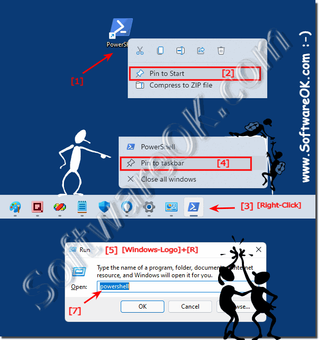 PowerShell on Windows 11 Start or Task-Bar!