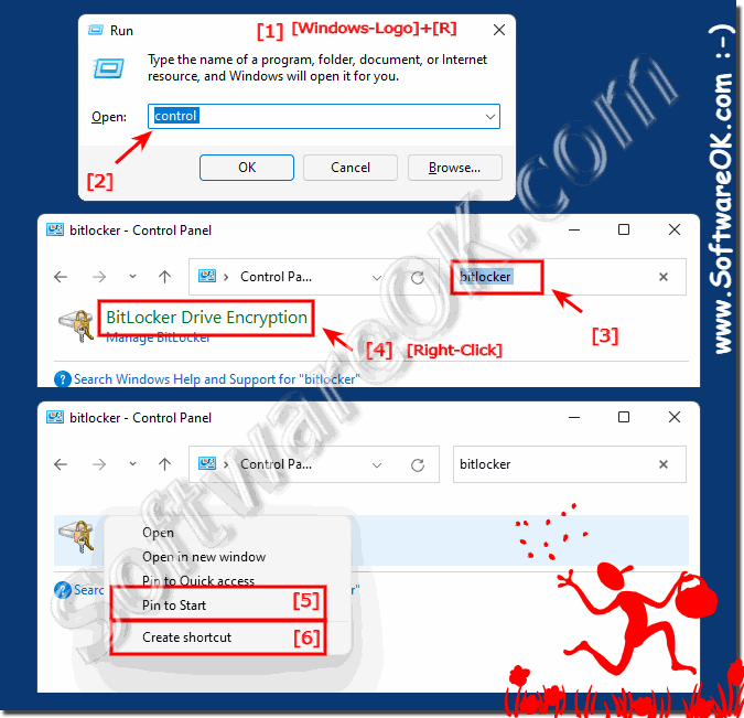 BitLocker in Windows 11 start menu or on the desktop as a shortcut!