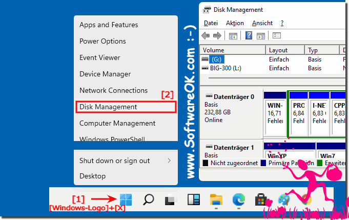 The Disk Management in Windows 11