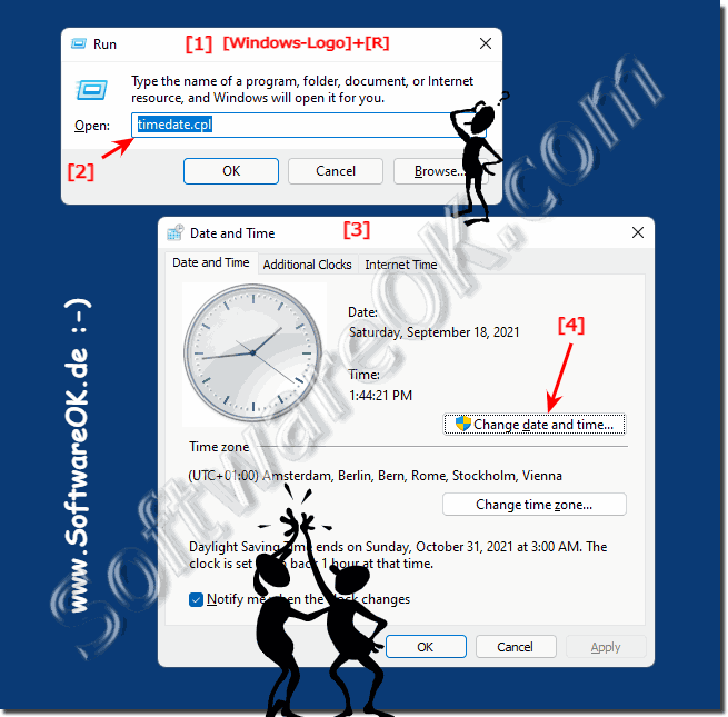 Start the old date and time dialog under Windows 11!