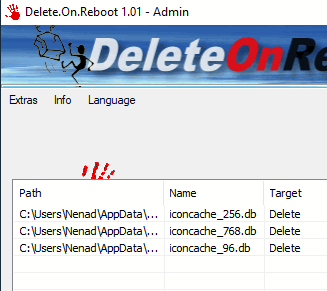 Delete files, directories, folders at reboot