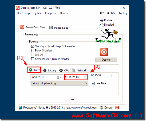 Auto initiation standby mode under Windows!