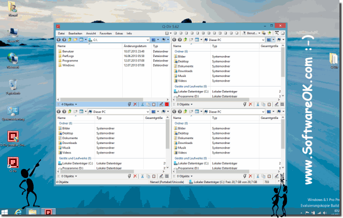 Filemanager Q-Dir on Windows 8.1 (explorer, test)