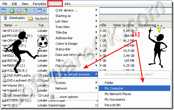 Q-Dir open if I double click My Computer? 