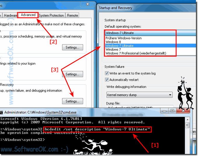 Rename Default operating systemNameat System startup in Windows-7